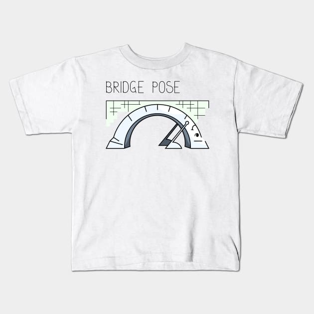 Bridge yoga pose comic drawing Kids T-Shirt by SooperYela